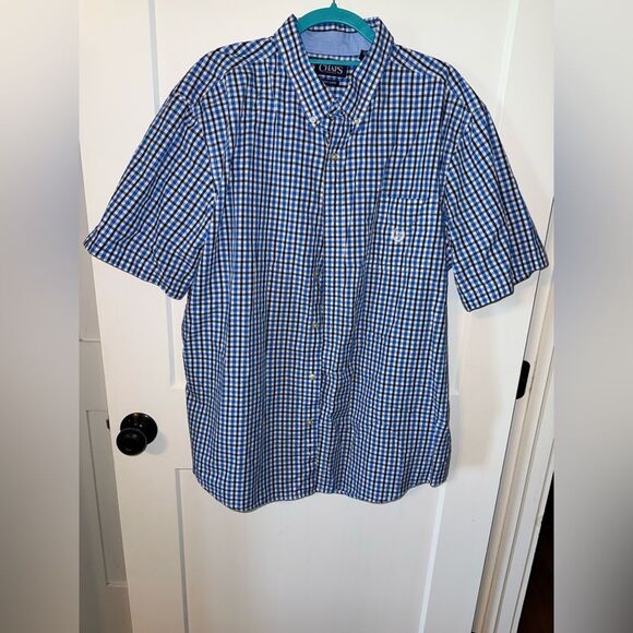 Chaps Blue and White Casual Button Down Shirt - Picture 1 of 7